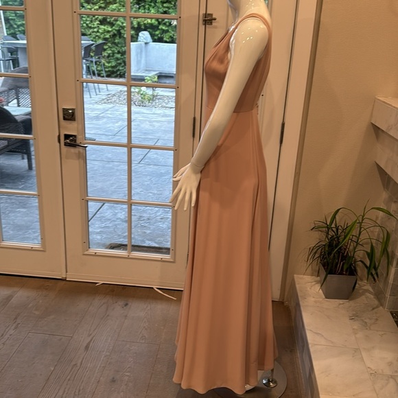 Show Me Your Mumu Jenn Dusty Blush Crisp Maxi Dress Size Small - Picture 6 of 16